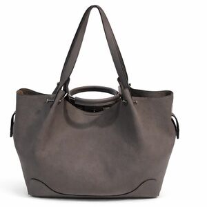 Sondra Roberts Gray Pebbled Leather Hobo Tote Shoulder Bag Carryall